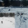 Очистка плоской от кровли от снега - Промальп 66 Промышленные альпинисты Екатеринбург